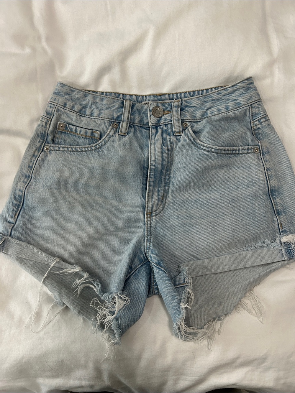 Garage Light Wash High-Rise Denim Shorts